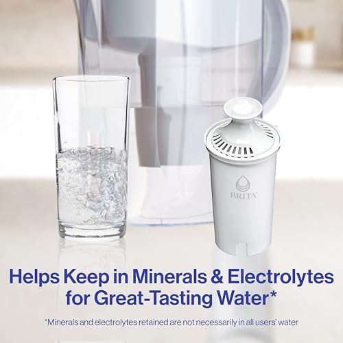 Brita Standard Water Filter for Pitchers and Dispensers, BPA-Free, Reduces Copper, Cadmium and Mercury Impurities, Lasts Two Months or 40 Gallons, Includes 4 Filters for Pitchers