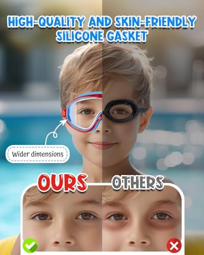 Rantizon Swim Goggles 2 Pack, Wide View Anti Fog&UV Swimming Goggles for Audlt, No Leaking Pool Accessories for Men Women Kid