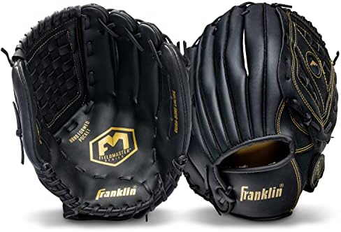Franklin Sports Baseball + Softball Gloves - Field Master Adult + Youth Baseball + Softball Gloves - Right Hand + Left Hand Gloves - Infield + Outfield Mitts - Multiple Sizes + Colors