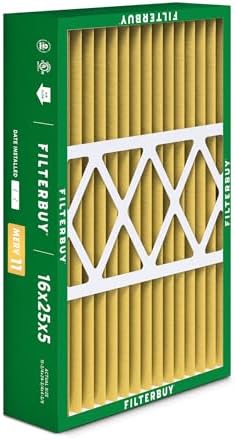 Filterbuy 16x25x5 Air Filter MERV 11 Allergen Defense (4-Pack), Pleated HVAC AC Furnace Air Filters for Honeywell FC100A1029, Lennox X6670, Carrier, & More (Actual Size: 15.75 x 24.75 x 4.38 Inches)