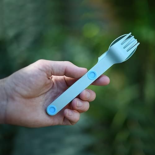 FULL WINDSOR – MAGWARE- Magnetic Camping Cutlery Set- Travel Silverware with case, Kids Lunch Box Set, Outdoor Flatware Utensils, Portable Repurposable Essentials Knife, Fork & Spoon- Turquoise (3PCS)