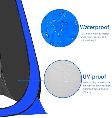 Portable Pop Up Privacy Tent, Outdoor Camping Bathroom Toilet Shower Tent Spacious Dressing Changing Room for Hiking Beach Picnic Fishing, Instant Rain Shelter with Carrying Bag-