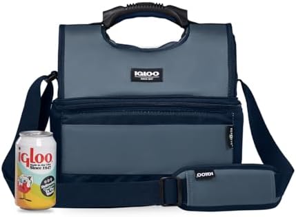 Soft Cooler Gripper Evergreen Eco Lunch Bag, 16-Can Dual Compartment Lunch Cooler, Insulated Lunch Box, Soft Sided Cooler Bag