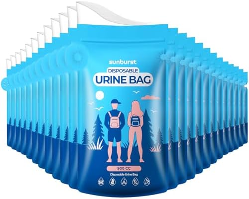 Disposable Urine Bags,900ML Pee Bags for Travel for Women/Men with Big Funnel,Leak-Proof Emergency Portable Travel Urinal and Vomit Bags for Travel,Car,Camping,Traffic,Pregnant, Patient, Kids