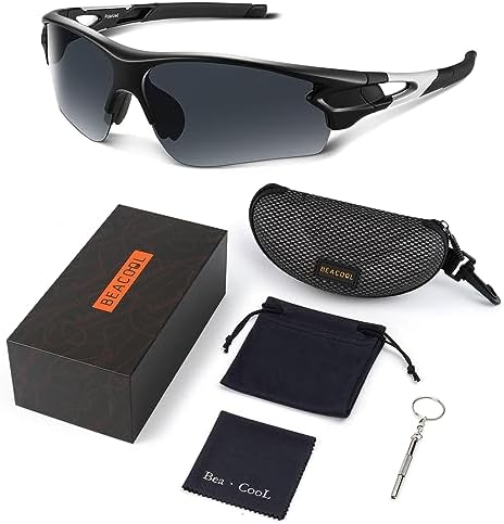BEACOOL Polarized Sports Sunglasses for Men Women Youth Baseball Fishing Cycling Running Golf Motorcycle Tac Glasses UV400