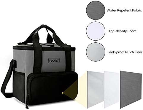 TOURIT Cooler Bag 24/35/46-Can Insulated Soft Cooler Portable Cooler Bag 14.6/24/32L Large Lunch Cooler for Picnic, Beach, Work, Trip