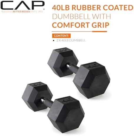 CAP Barbell Coated Dumbbell Weight | Multiple Options Pairs & Sets