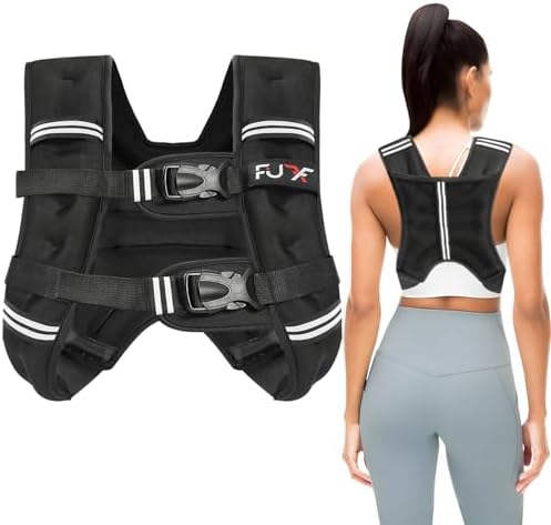 Weighted Vest 5lb/10lb/15lb/20lb/25lb/30lb Weights with Reflective Stripe, Weighted Vest for Men Women Strength Training Running Walking Jogging
