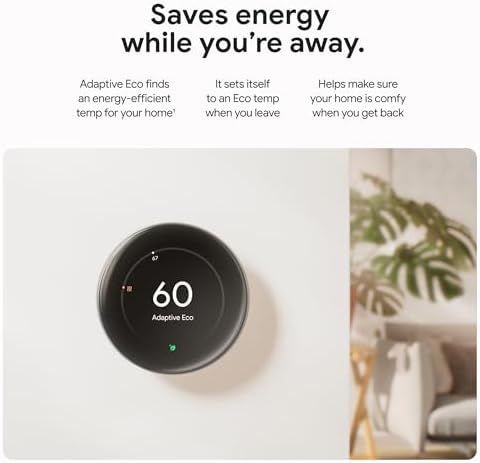 Google Nest Learning Thermostat (4th Gen, 2024) with Nest Temperature Sensor - Energy Saving Smart Thermostat with Adaptive Eco - Works with Alexa and Google Home App - Polished Gold