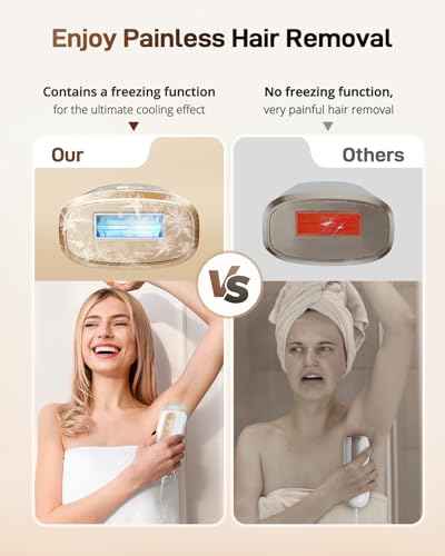 AMOTAOS IPL Laser Hair Removal for Women and Men, Ice-Cooling Laser Hair Removal Device Safe at-Home Epilators for Face Armpits Arms Bikini Line Legs Whole Body