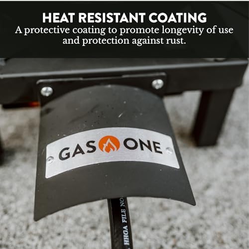 GasOne High Pressure Single Propane Burner - Outdoor Cooking with Heat Shield and Guard – Propane Burner Head for Camping, Tailgating, Seafood Boil, Home Brewing - Patent Pending
