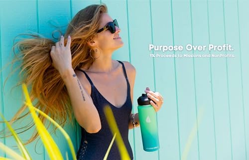 HYDRO CELL Stainless Steel Insulated Water Bottle with Straw - For Cold & Hot Drinks - Metal Vacuum Flask with Screw Cap and Modern Leakproof Sport Thermos for Adults (Mint/Green 24oz)