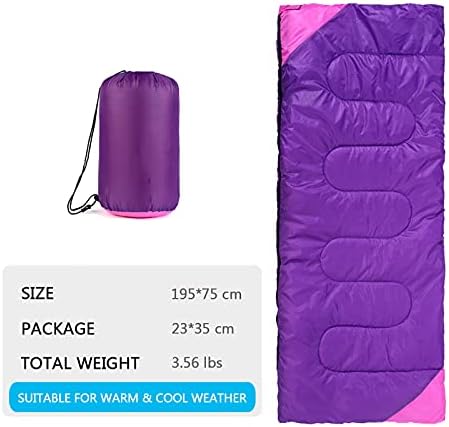 Camping Sleeping Bag for Adults Boys and Girls,Cold and Warm Weather-Summer, Spring, Fall, Lightweight, Waterproof Compact Bag for Camping Gear Equipment, Traveling, and Outdoors