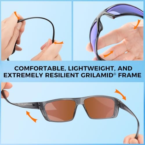 KastKing Huzzah Polarized Sport Sunglasses for Men and Women, Ideal for Driving Fishing Cycling and Running,UV Protection