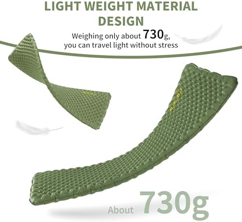 Naturehike 25oz Ultralight Sleeping Pad, Insulated Inflatable Sleeping Pad 4.6R, Lightweight Sleeping Mat for Camping, Hiking, Backpacking, with Air Pump Sack
