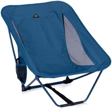 iClimb Low Ultralight Compact Camping Folding Chair with Side Pocket and Carry Bag
