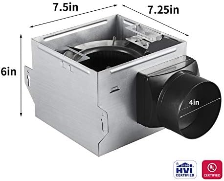 Tech Drive Very-Quiet 80 CFM, 1.5 Sone No Attic access Needed Installation Bathroom Ventilation and Exhaust Fan