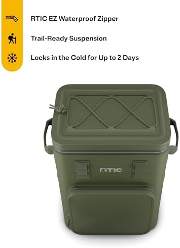 RTIC 24 Can Ultra-Tough Backpack Cooler, Insulated, Waterproof, Leak Proof, Portable Floating Bag for Beverage, Drink, Lunch, Outdoor, Beach, Car, Camping, Picnic, Fishing, Boat