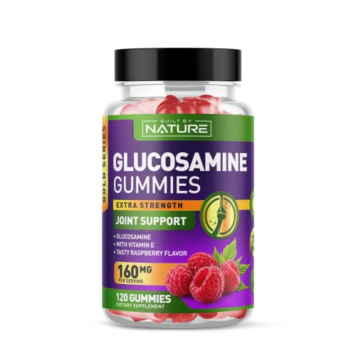 Glucosamine Gummies with Vitamin E - Advanced Joint Support Gummy Supplement, High Potency Antioxidant & Inflammatory Response, Comfort for Back, Knees, Hands, Non GMO, 120 Extended Delivery Gummies