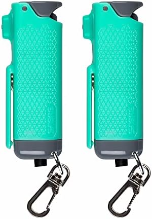 SABRE Safe Escape 3-In-1 Pepper Gel With Seat Belt Cutter & Window Breaker, Maximum Strength Pepper Spray, Snap Clip Keychain for Easy Carry & Fast Access, 0.54 fl oz, Easy to Use Fast Flip Top Safety