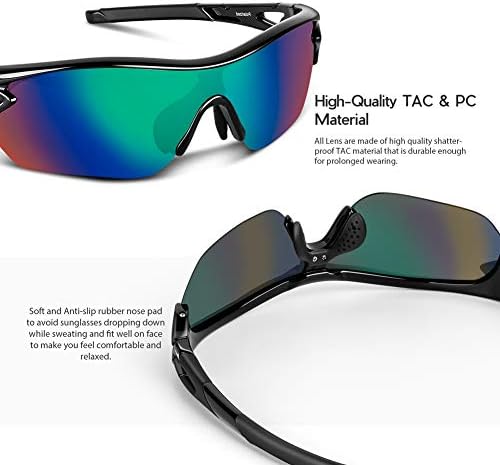 BEACOOL Polarized Sports Sunglasses for Men Women Youth Baseball Cycling Running Driving Fishing Golf Motorcycle TAC Glasses
