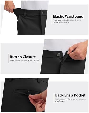 Pudolla Men's Casual Shorts 7 Inch Golf Shorts Stretch Dress Work Shorts for Men with 4 Pockets Quick Dry Lightweight