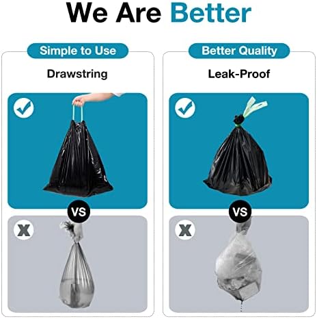 TRIPTIPS Portable Toilet Bags Drawstring 8 Gallon Camping Toilet Bags Toilet Waste Bags Leak-Proof Toilet Liners, Trash Bags for Camping, Hiking, Traveling