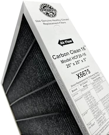 Lennox Healthy Climate Lennox X6675 20x25x5 Healthy Climate Carbon-Clean MERV 16 Filter Bundle with Same Day Supply Filter Change Reminder Magnet (2-Pack) 2 Count (Pack of 1)