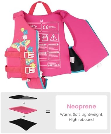 Zeraty Toddler Swim Vest Neoprene Kids Float Jacket Swimming Aid for Children Girls and Boys 20-30-40-50-60-70-80Lbs with Dual Adjustable Safety Straps