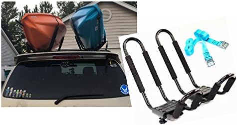 A01 Kayak Roof Rack for SUV Car Top Roof Mount Carrier J Cross Bar Canoe Boat (1 Pairs)