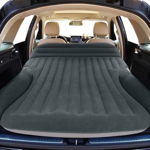 SUV Air Mattress with Double-Sided-Thick Flocked/with The Most Complete Sleeping Accessories/Car Mattress with Pump & Built-in Pillow/Car Air Mattress for Auto Camping,Road Trip