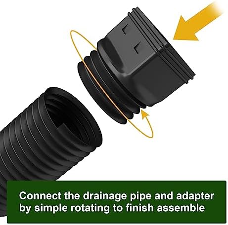 Rain Gutter Downspout Extensions, Downspout Extender for Rainwater Drainage Flexible, Down Spout Drain Extension Pipe and Extendable from 21 to 66 Inches (Black)