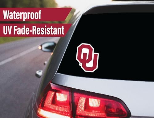 Oklahoma Sooners Stickers (14 Piece) University of Oklahoma Gifts for Men Football Fans for Car Laptop Water Bottle + 2 Large Car Decals, 10 Water Bottle Size, 2 Keyboard Size