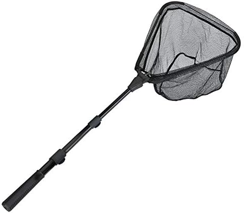 RESTCLOUD Fishing Landing Net with Telescoping Pole Handle, Fishing net Freshwater for Kids Men Women, Extend to 40-63 Inches