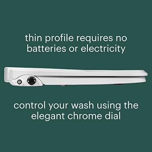 Brondell Bidet Toilet Seat Non-Electric Swash Seat, Fits Round Toilets, White – Dual Nozzle System, Ambient Water Temperature – Bidet with Easy Installation