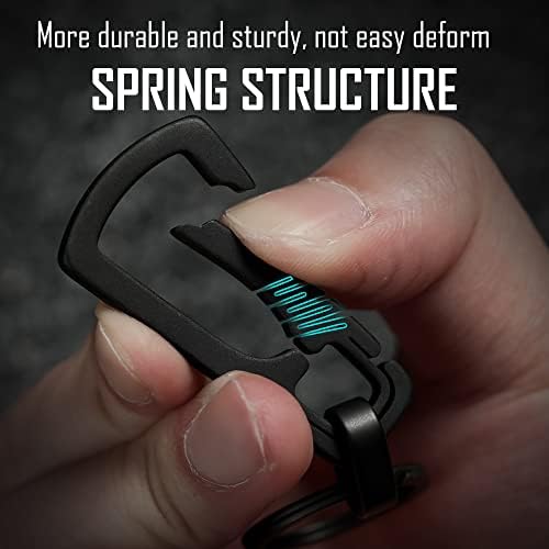 KeyUnity Titanium Carabiner Keychain Clip, Quick Release EDC Key Holder Organizer with Key Ring