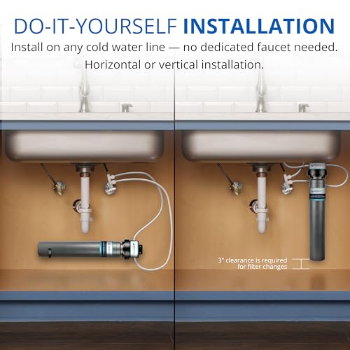 Aquasana Water Filter for Sink Faucet - Reduces 99% of 78 Contaminants Including Chlorine & Lead from Tap Water - Under Sink Filtration - Claryum Direct Connect