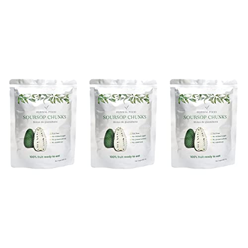 Soursop (Guanabana) Fruit 100% Natural And Real - No Added Sugar, No Preservatives - 8,82 Oz (Soursop Pack of 3)
