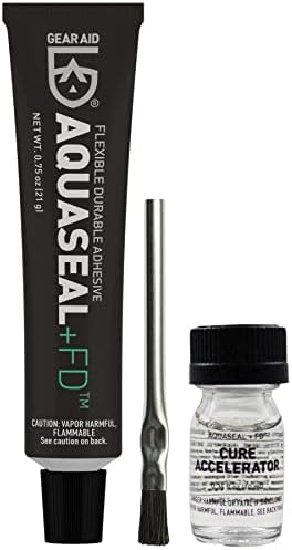 GEAR AID Aquaseal FD Flexible Durable Repair Adhesive and Cure Accelerator for Fixing Holes and Rips in Waders, Wetsuits and Inflatables