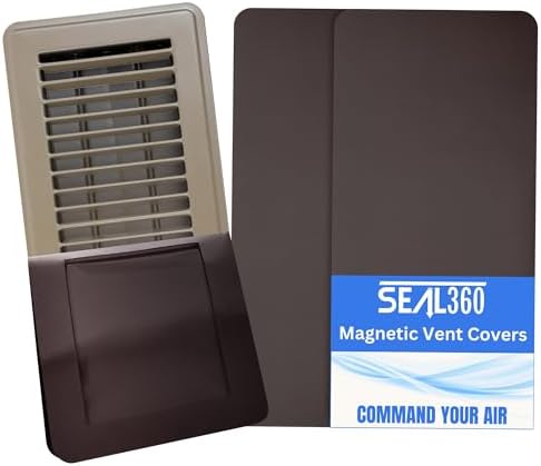 SEAL360 Magnetic Vent Covers (3-Pack), Pockets for Complete Seal, 5.5" X 12" (Brown) for Floor, Wall, or Ceiling Vents and Air Registers, for RV, Home HVAC and AC Vents, Vent Not Included