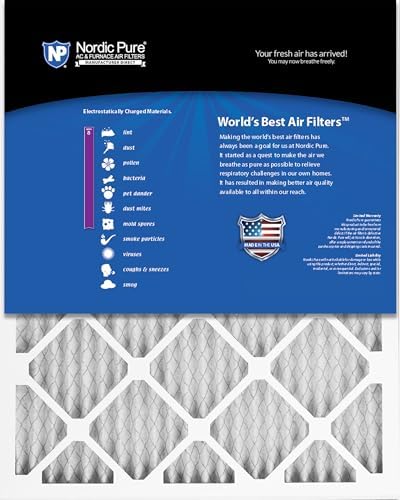 Nordic Pure 16x25x1 (15 1/2 x 24 1/2 x 3/4) Pleated MERV 8 Air Filters 4 Pack