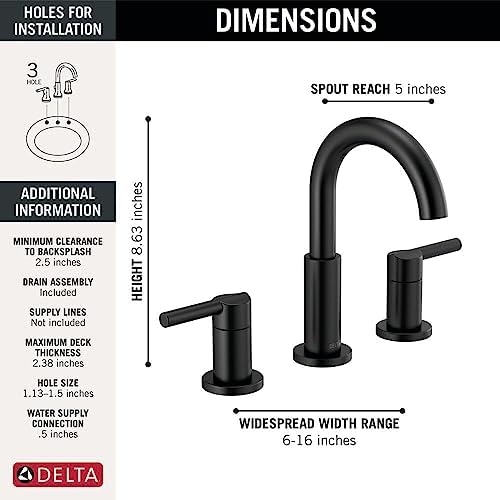 Delta 35749LF-BL Nicoli Bathroom Faucet, Matte Black