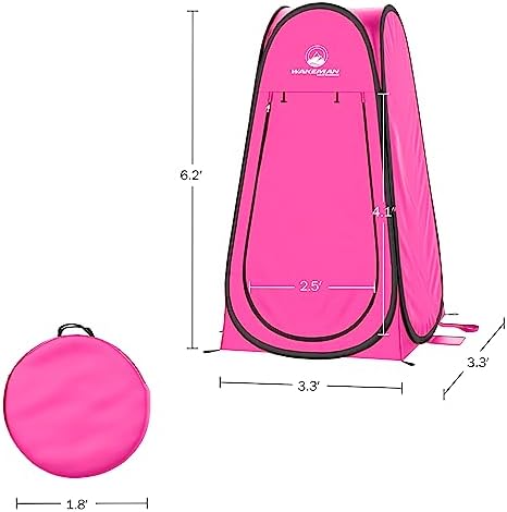 Pop Up Pod - Privacy Shower Tent, Dressing Room, or Portable Toilet Stall with Carry Bag for Camping, Beach, or Tailgate by Wakeman Outdoors