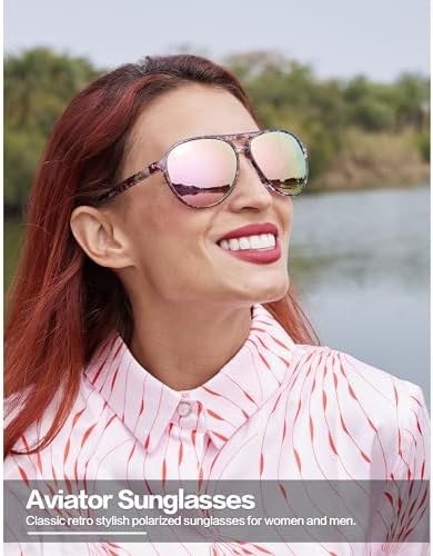 Polarized Aviator Sunglasses for Women Men Retro Trendy Sports Sunglasses for Outdoor UV400 Protection