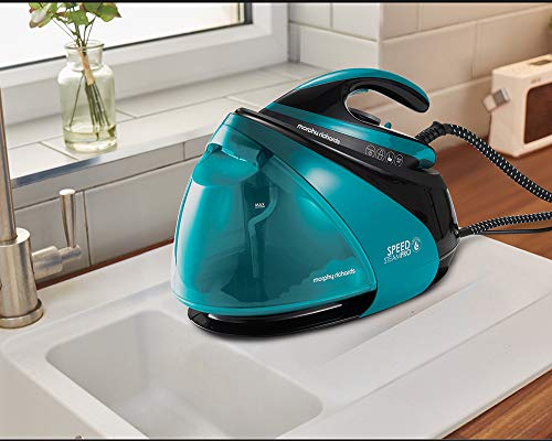 Morphy Richards 332101 Auto Clean Speed Pro Pressurised Steam Generator, Black and Teal