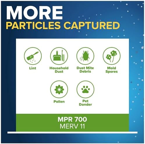 Filtrete 16x25x4 AC Furnace Air Filter, MPR 700, MERV 8, Fits Lennox & Honeywell Device,Capture Dust, Pollen & Pet Dander, Electrostatic Air Cleaning Filter, 2-Pack (actual size 15.88 x 24.56 x 4.31)