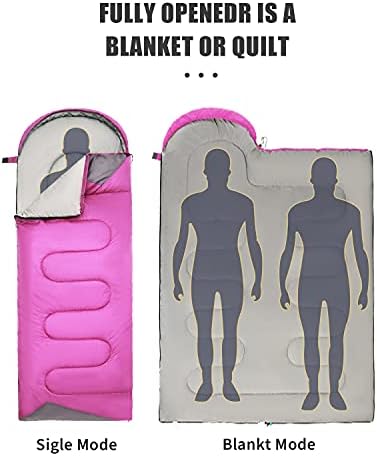 Sleeping Bags for Adults Backpacking Lightweight Waterproof- Cold Weather Sleeping Bag for Girls Boys Mens for Warm Camping Hiking Outdoor Travel Hunting with Compression Bags