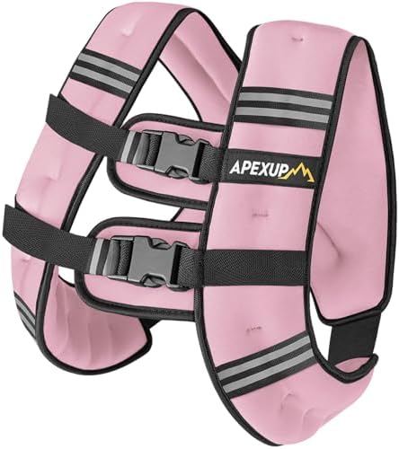APEXUP Weighted Vest with 5lbs/10lbs/15lbs/20lbs/25lbs/30lbs Weights and Reflective Stripe, Weight Vest Men Women for Workout, Strength Training, Running