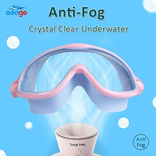 Seago Swim Goggles 2 Pack Anti-Fog Anti-UV Wide View Swimming Goggles for Kids 3-15