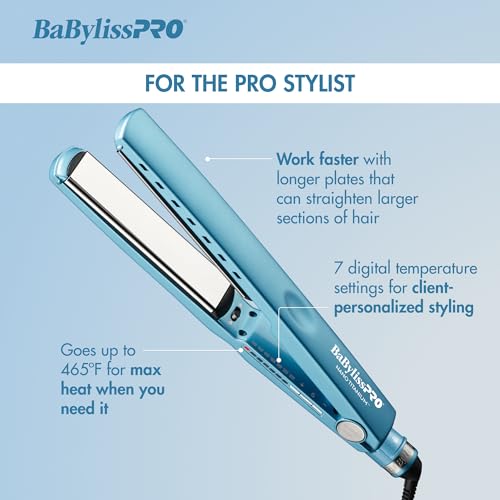 BaBylissPRO Nano Titanium Professional Extended 1.25" Ionic Flat Iron